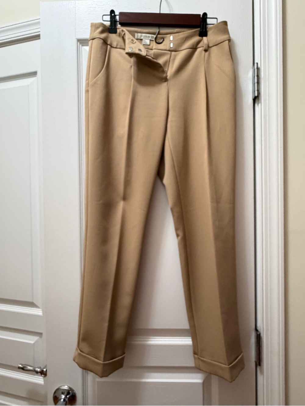 Forever 21 Camel Tailored Cuffed Trousers